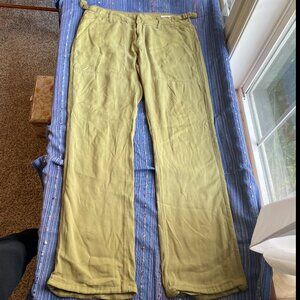 Da-Nang silk pants, olive green 30x29